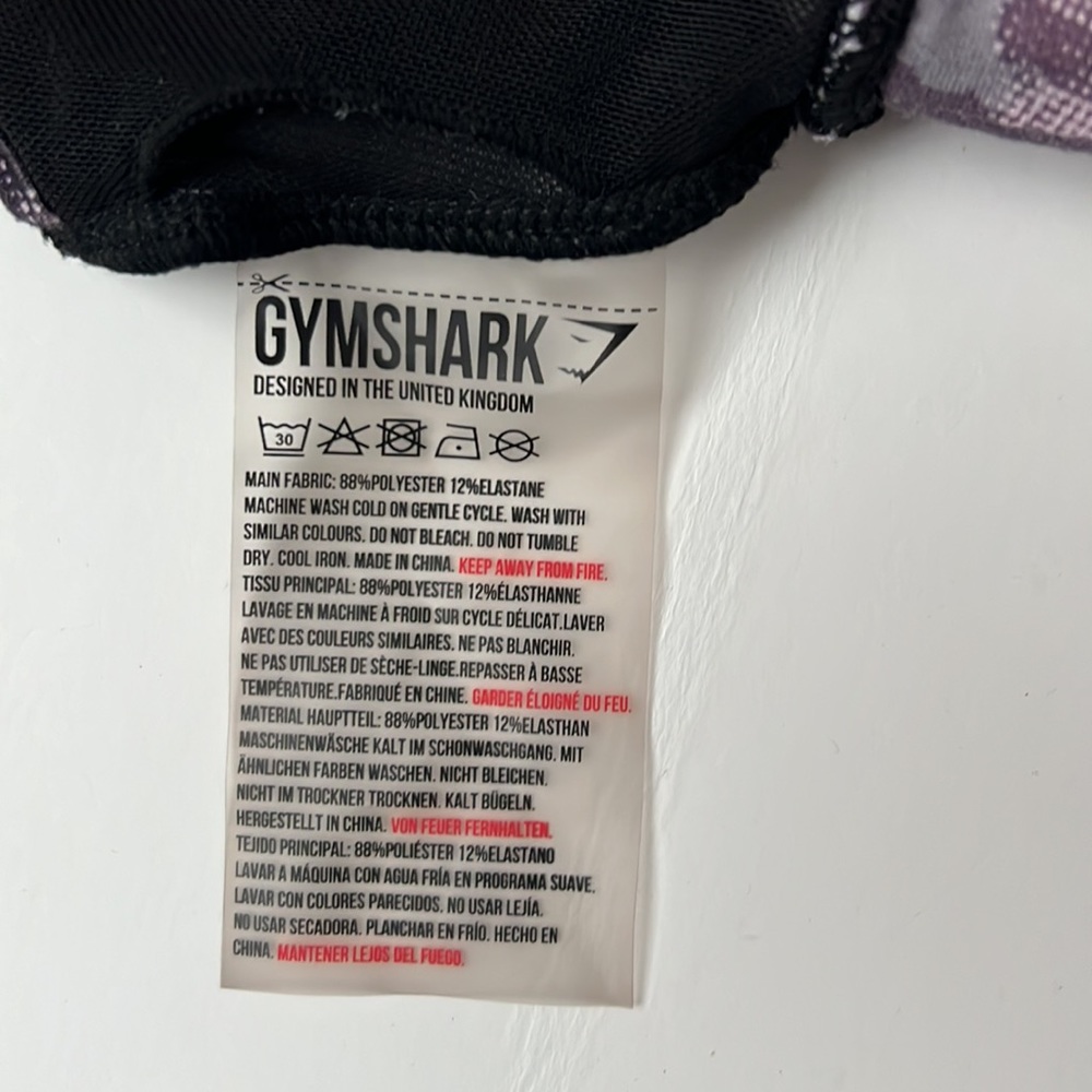 Gymshark Purple Camo Sport Bra with cell phone pocket XS - Picture 4 of 8